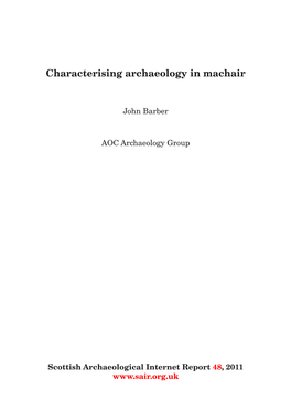 Characterising Archaeology in Machair