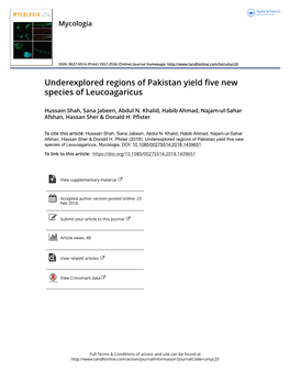 Underexplored Regions of Pakistan Yield Five New Species of Leucoagaricus