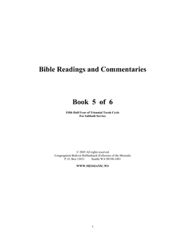 Bible Readings and Commentaries Book 5 of 6