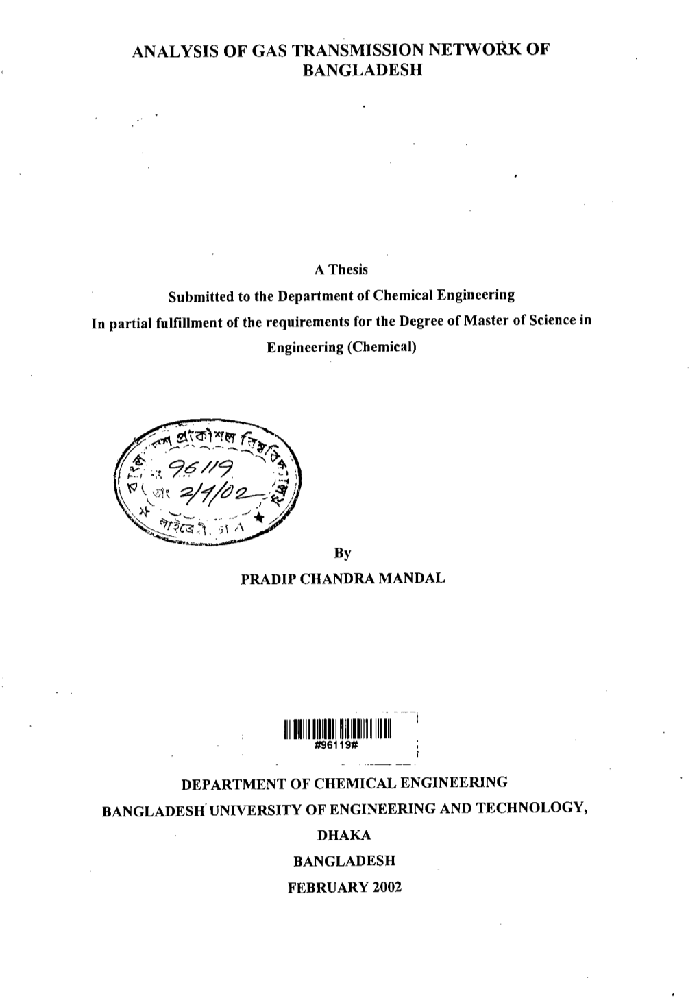 Analysis of Gas Transmission Network of Bangladesh