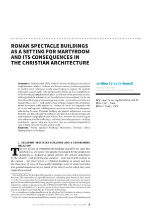 Roman Spectacle Buildings As a Setting for Martyrdom and Its Consequences in the Christian Architecture