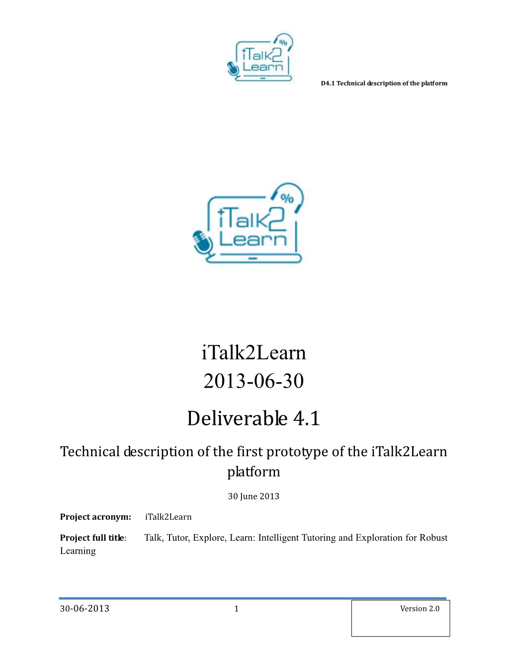 D4.1 Technical Description of the Platform