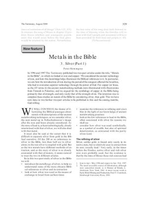Metals in the Bible: Silver (Part 1)