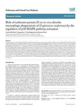 Role of Surfactant Protein D on in Vivo Alveolar Macrophage Phagocytosis