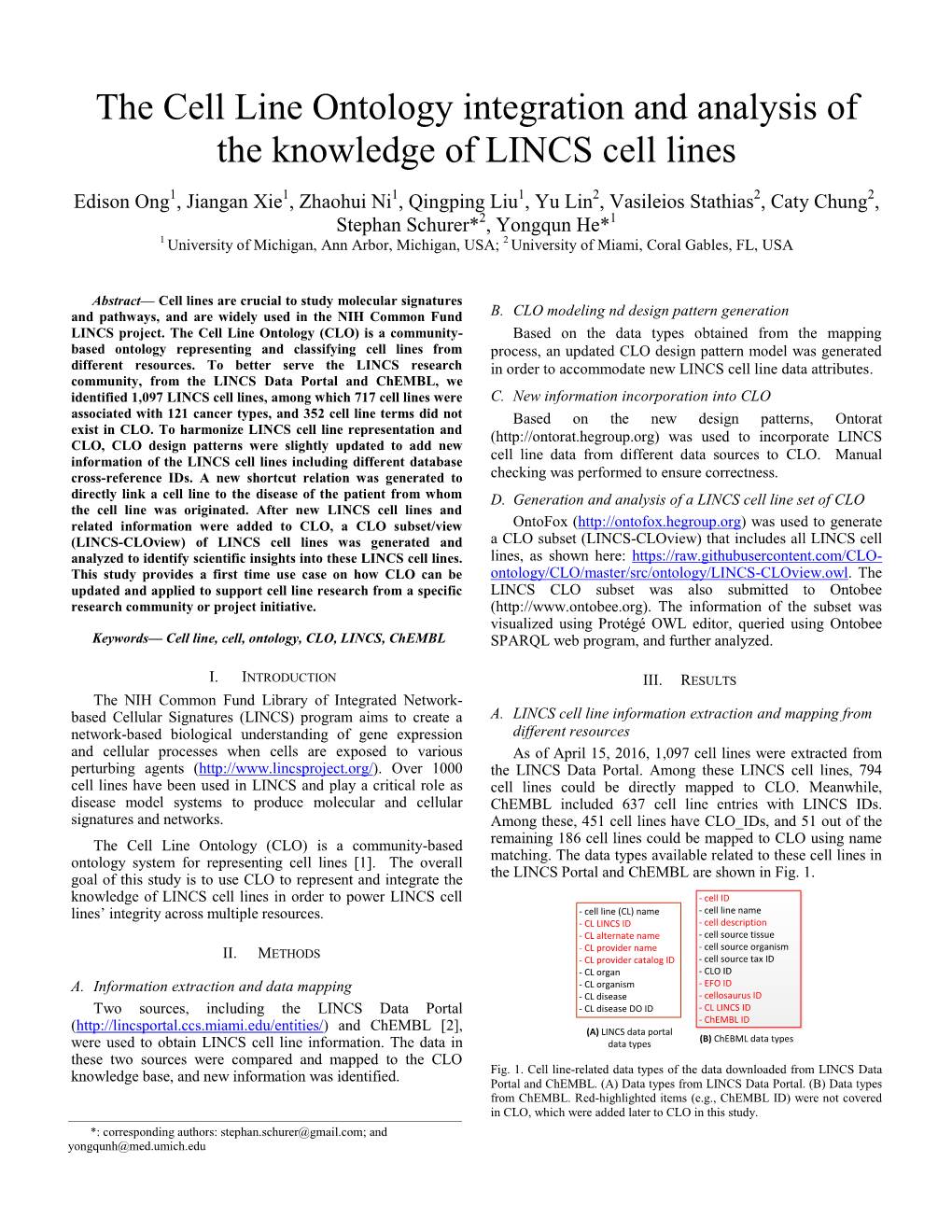 The Cell Line Ontology Integration and Analysis of the Knowledge of LINCS Cell Lines
