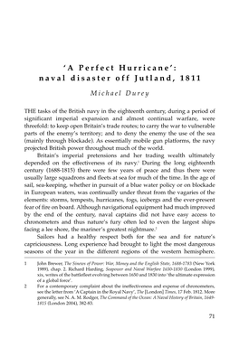 'A Perfect Hurricane': Naval Disaster Off Jutland, 1811