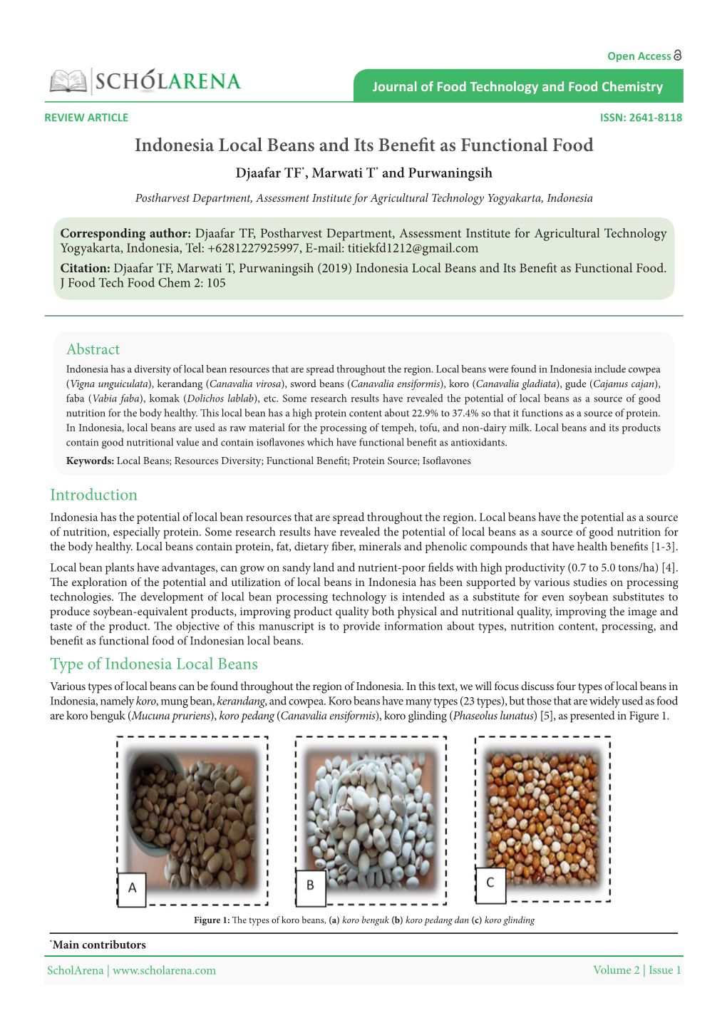 Indonesia Local Beans and Its Benefit As Functional Food