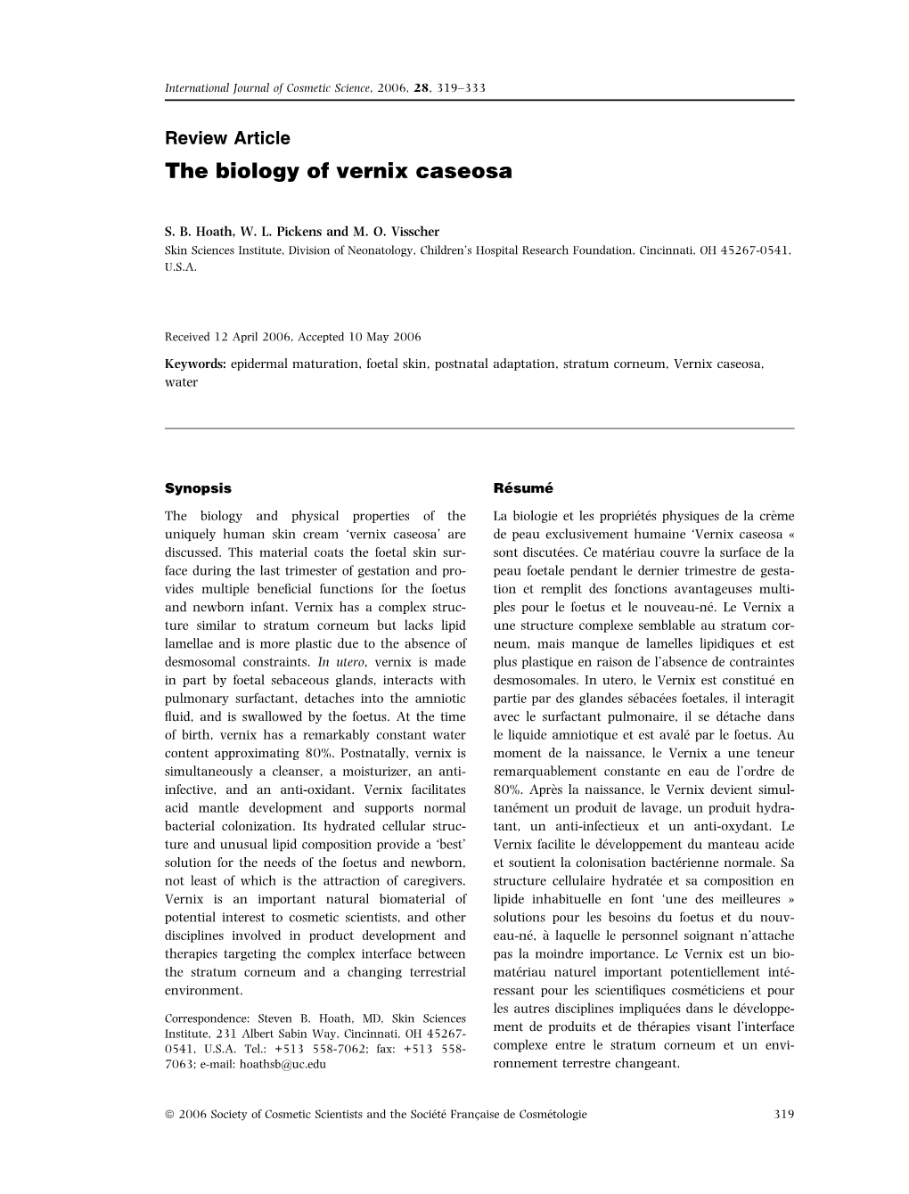 The Biology of Vernix Caseosa