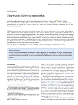 Chaperones in Neurodegeneration