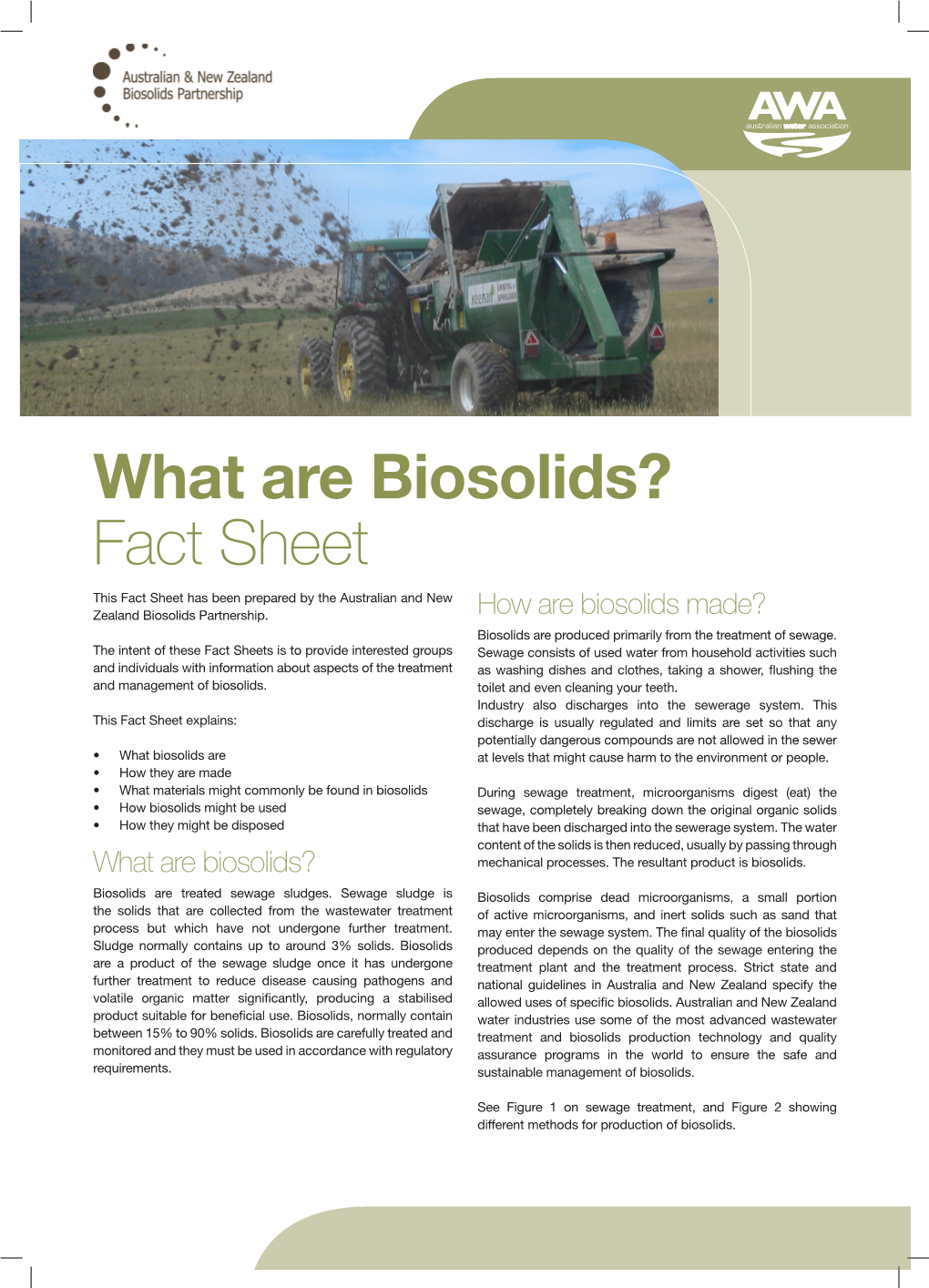 What Are Biosolids? Fact Sheet - DocsLib