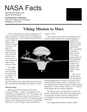 Mission Fact Sheet