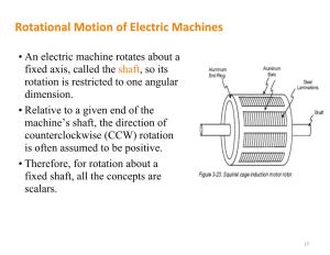 Rotational Motion of Electric Machines