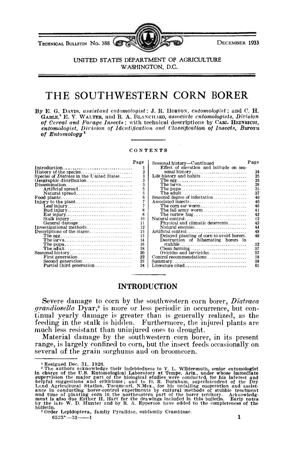 The Southwestern Corn Borer