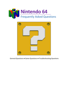 Nintendo 64 Frequently Asked Questions