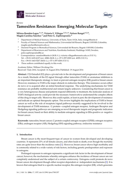 Tamoxifen Resistance: Emerging Molecular Targets