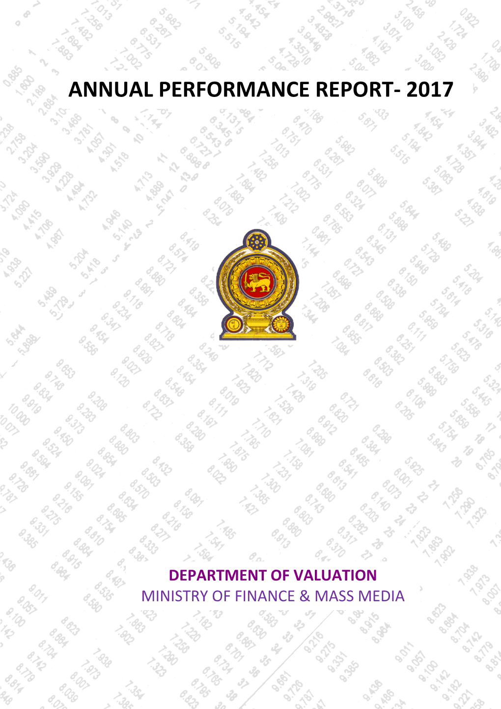 Annual Performance Report of the Department of Valuation for The