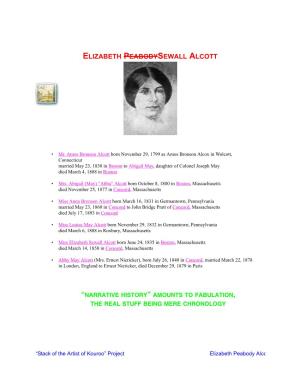 Elizabeth Sewall Alcott Born June 24, 1835 in Boston, Massachusetts Died March 14, 1858 in Concord, Massachusetts