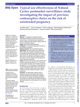 Postmarket Surveillance Study Investigating the Impact of Previous Contraceptive Choice on the Risk of Unintended Pregnancy