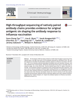 High-Throughput Sequencing of Natively Paired Antibody Chains