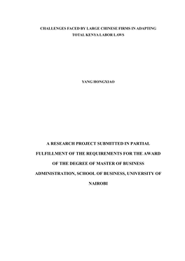 Challenges Faced by Large Chinese Firms in Adapting Total Kenya Labor Laws