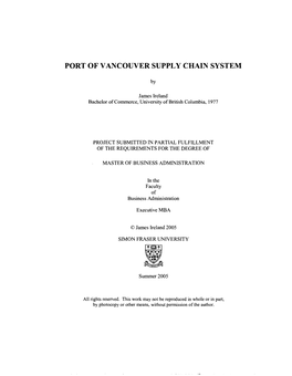 Port of Vancouver Supply Chain System