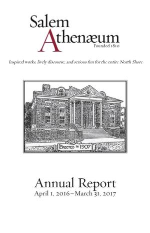 Annual Report April 1, 2016–March 31, 2017 Contents