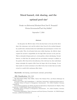 Moral Hazard, Risk Sharing, and the Optimal Pool Size
