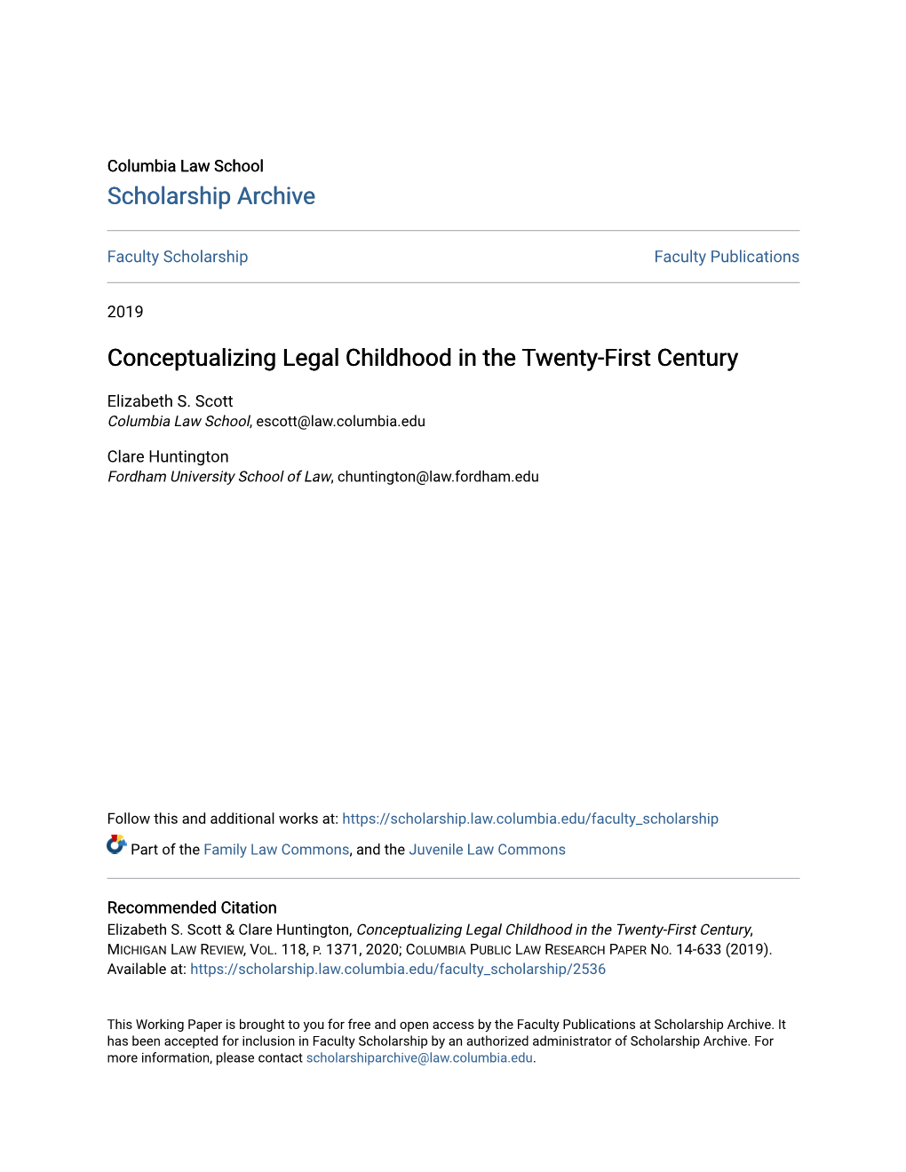 Conceptualizing Legal Childhood in the Twenty-First Century