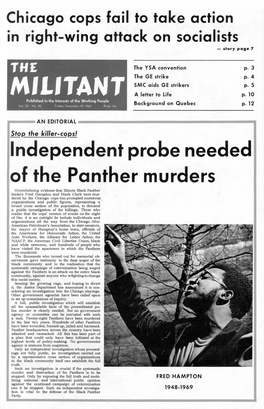 Independent Probe Needed of the Panther Murders