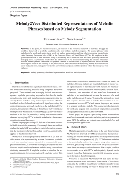 Distributed Representations of Melodic Phrases Based on Melody Segmentation