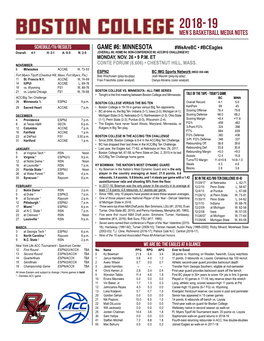 Game #6: Minnesota Men's Basketball Media Notes
