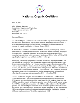 National Organic Coalition