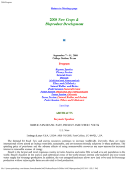 2008 New Crops & Bioproduct Development