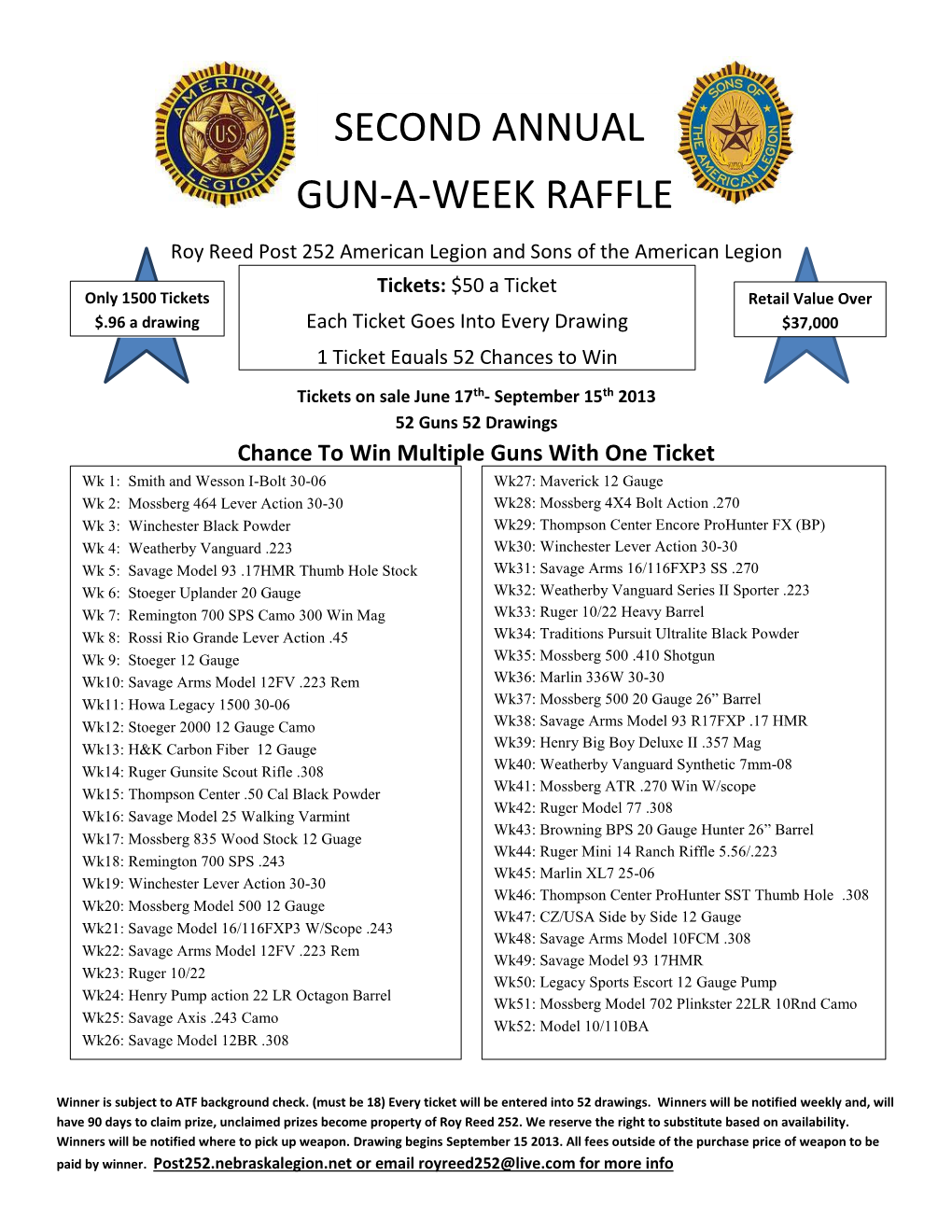 Gun-A-Week Raffle Second Annual