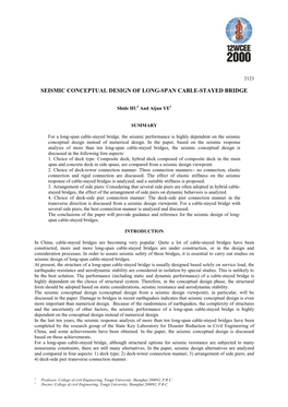 Seismic Conceptual Design of Long-Span Cable-Stayed Bridge