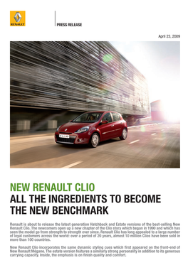 New Renault Clio All the Ingredients to Become the New Benchmark