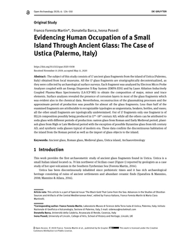 Evidencing Human Occupation of a Small Island Through Ancient Glass: the Case of Ustica (Palermo, Italy)