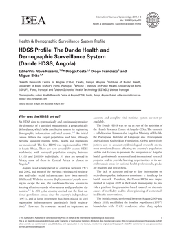 HDSS Profile: the Dande Health and Demographic Surveillance System