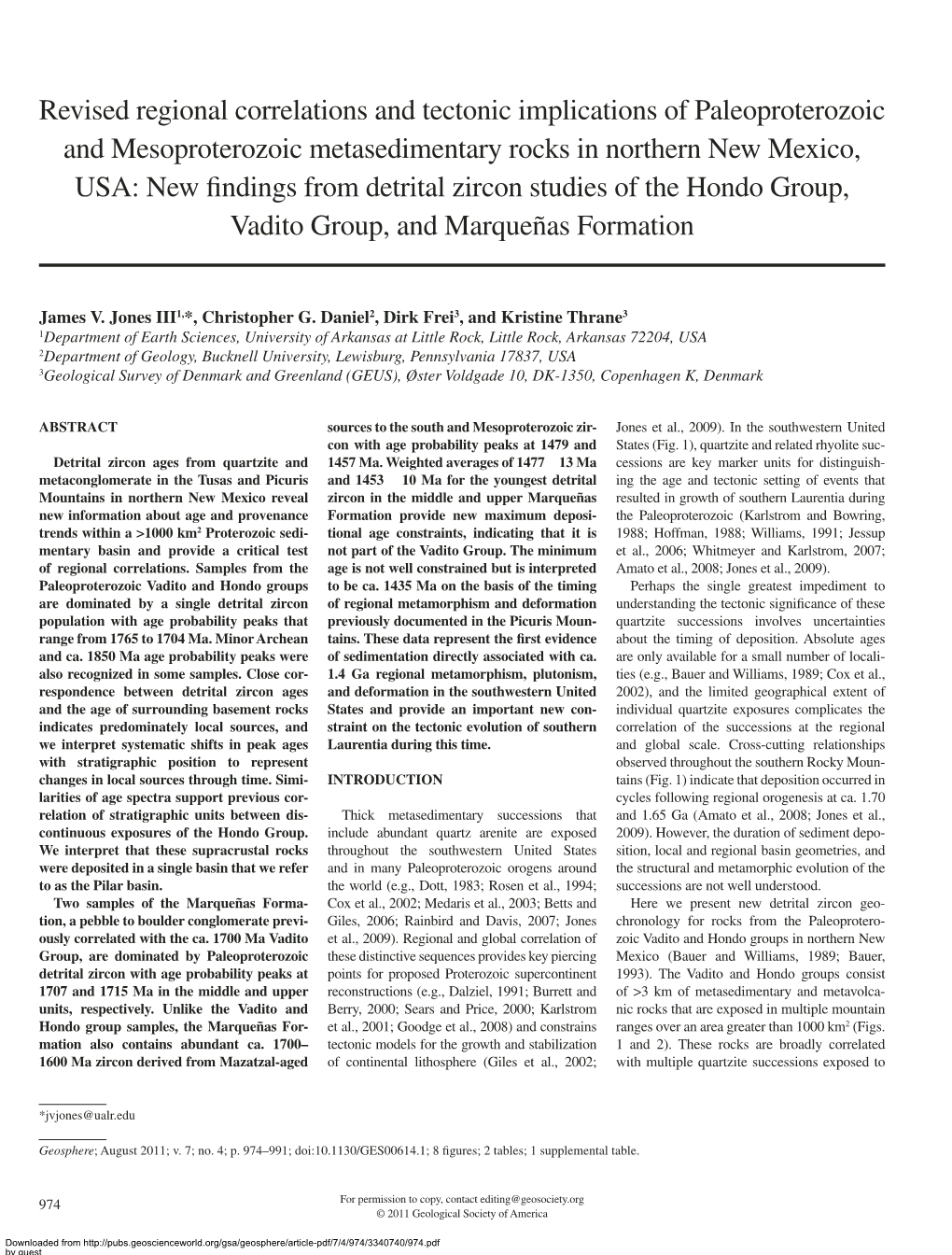 Revised Regional Correlations and Tectonic Implications Of