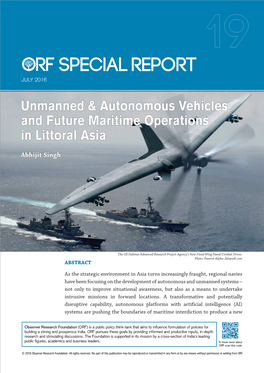 Unmanned and Autonomous Vehicles and Future Maritime Operations in Littoral Asia by Abhijit
