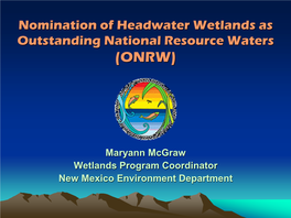 New Mexico Environment Department Water Quality Initiatives