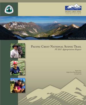 Pacific Crest National Scenic Trail FY 2017 Appropriations Request