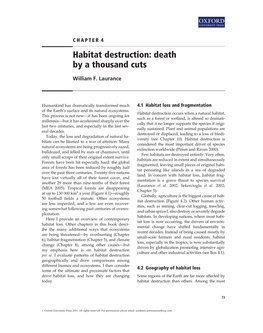 Habitat Destruction: Death by a Thousand Cuts