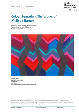 Colour Sensation: the Works of Melinda Harper
