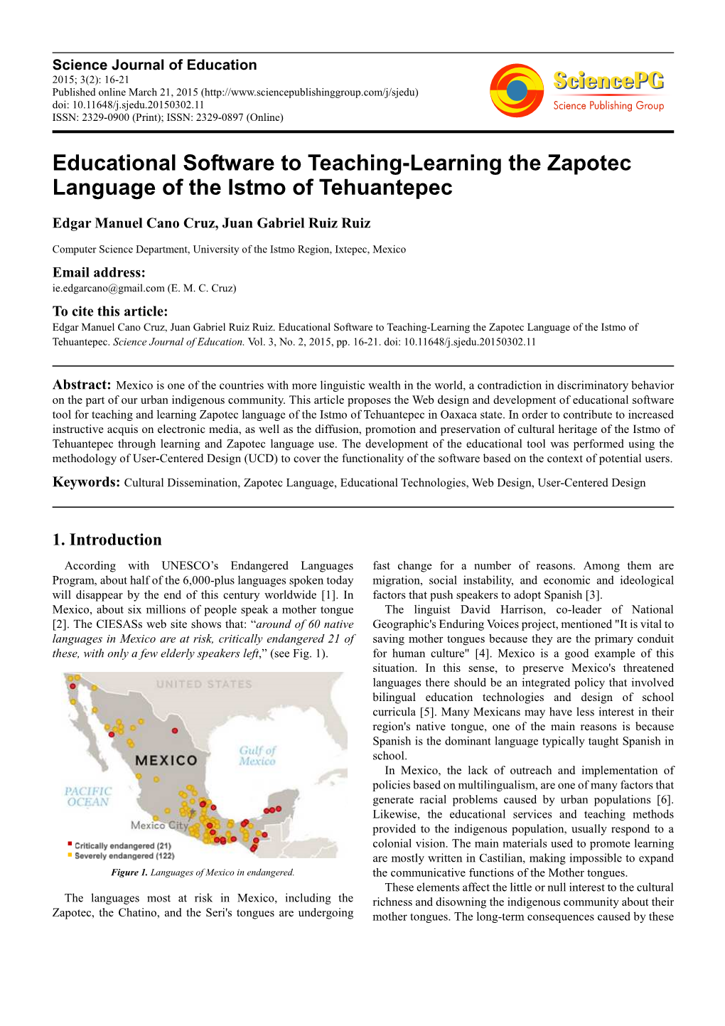 Educational Software to Teaching-Learning the Zapotec Language of the Istmo of Tehuantepec