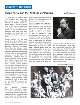 Indian Music and the West: an Exploration Anil Srinivasan