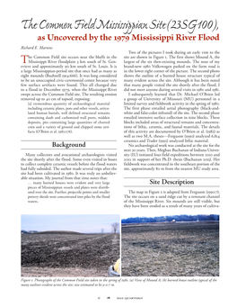 The Common Field Mississippian Site(23SG100), As Uncovered by the 1979 Mississippi River Flood Richard E