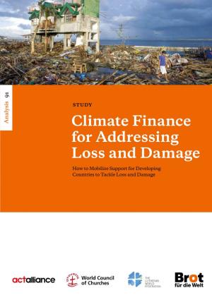 Climate Finance for Addressing Loss and Damage