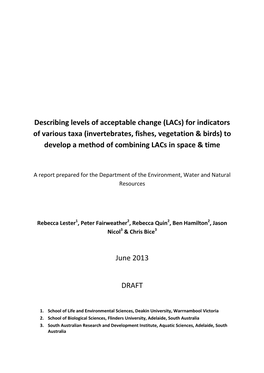 Describing Levels of Acceptable Change (Lacs) For
