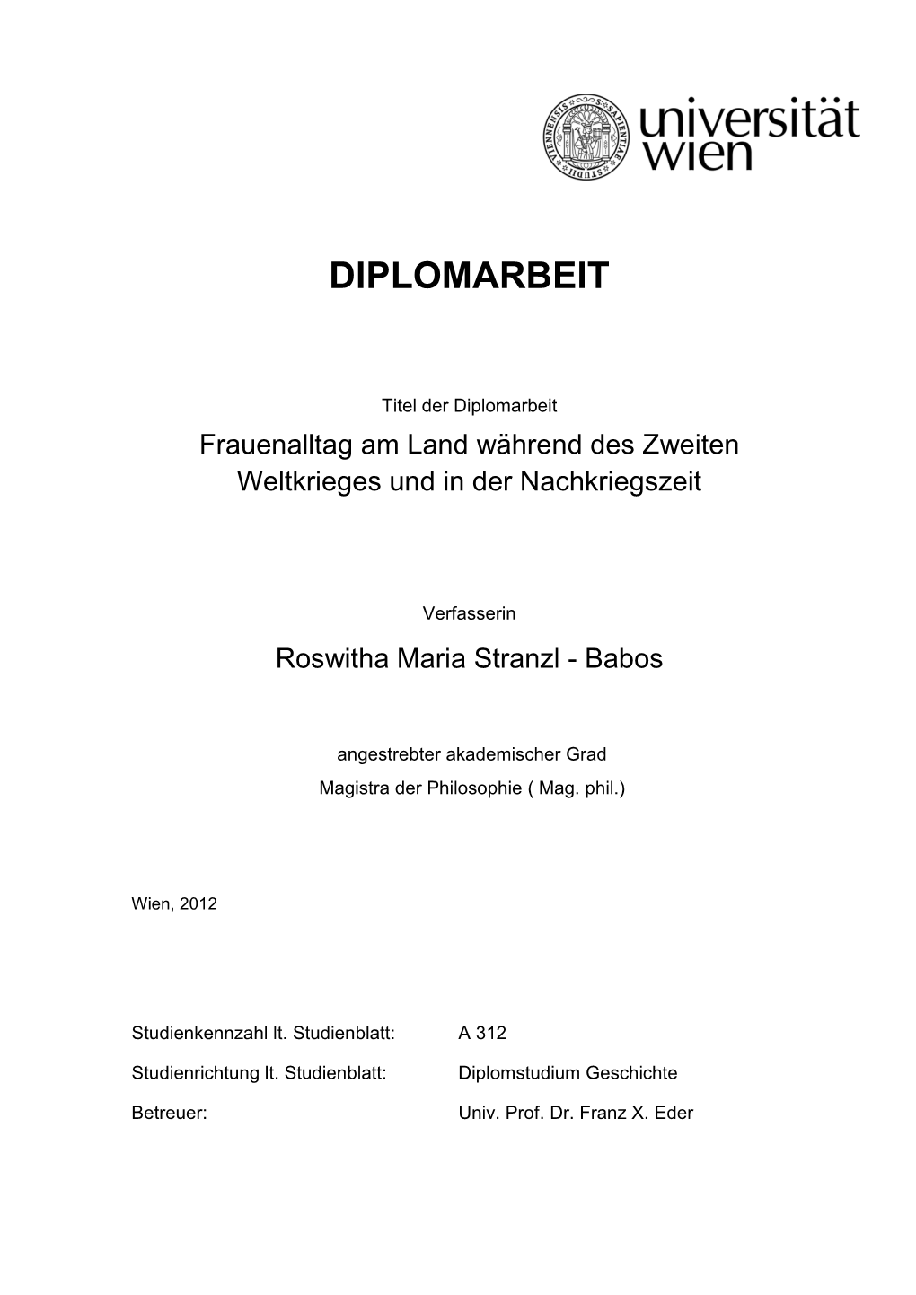 Diplomarbeit